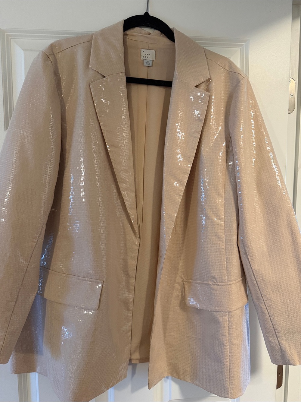 a new day Blazer Jacket in Pale Pink Sequin